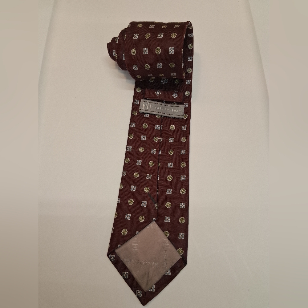 Hickey Freeman Brown Patterned Men's Tie